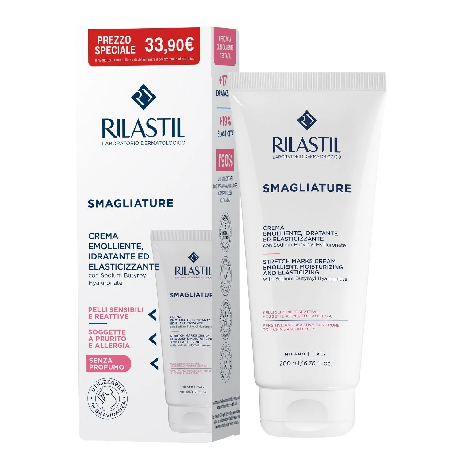 Corpo Smagliature Crema pelli sensibili - Crema elasticizzante antismagliature