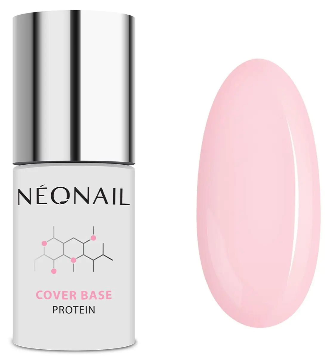 Neonail Cover Base Protein Baza hybrydowa, Nude Rose