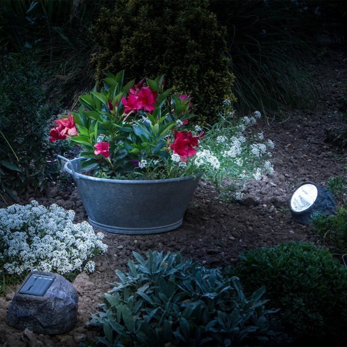 Zonnespot van polyhars - GALIX - Steen - 10 lumen - Bruin - LED