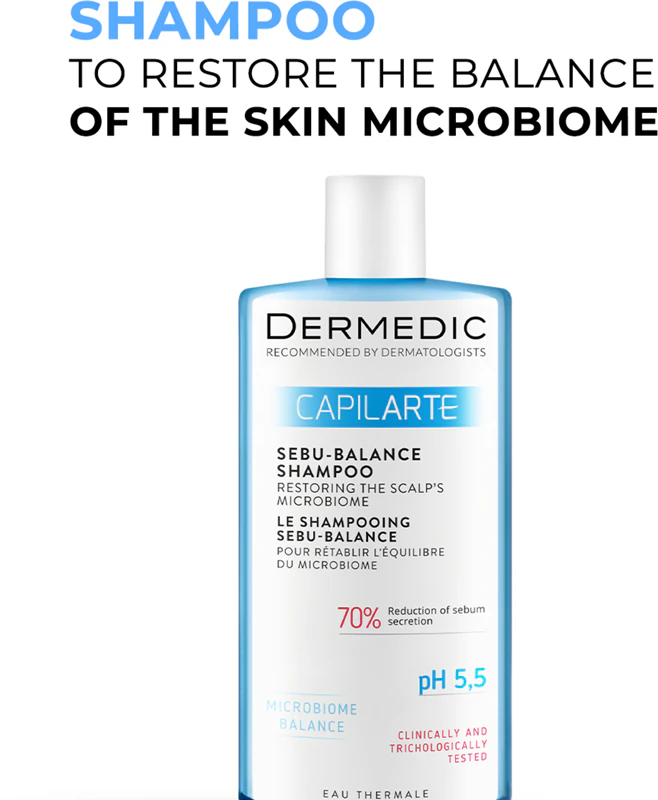 Shampoo de limpeza profunda Dermedic Capilarte para couro cabeludo oleoso