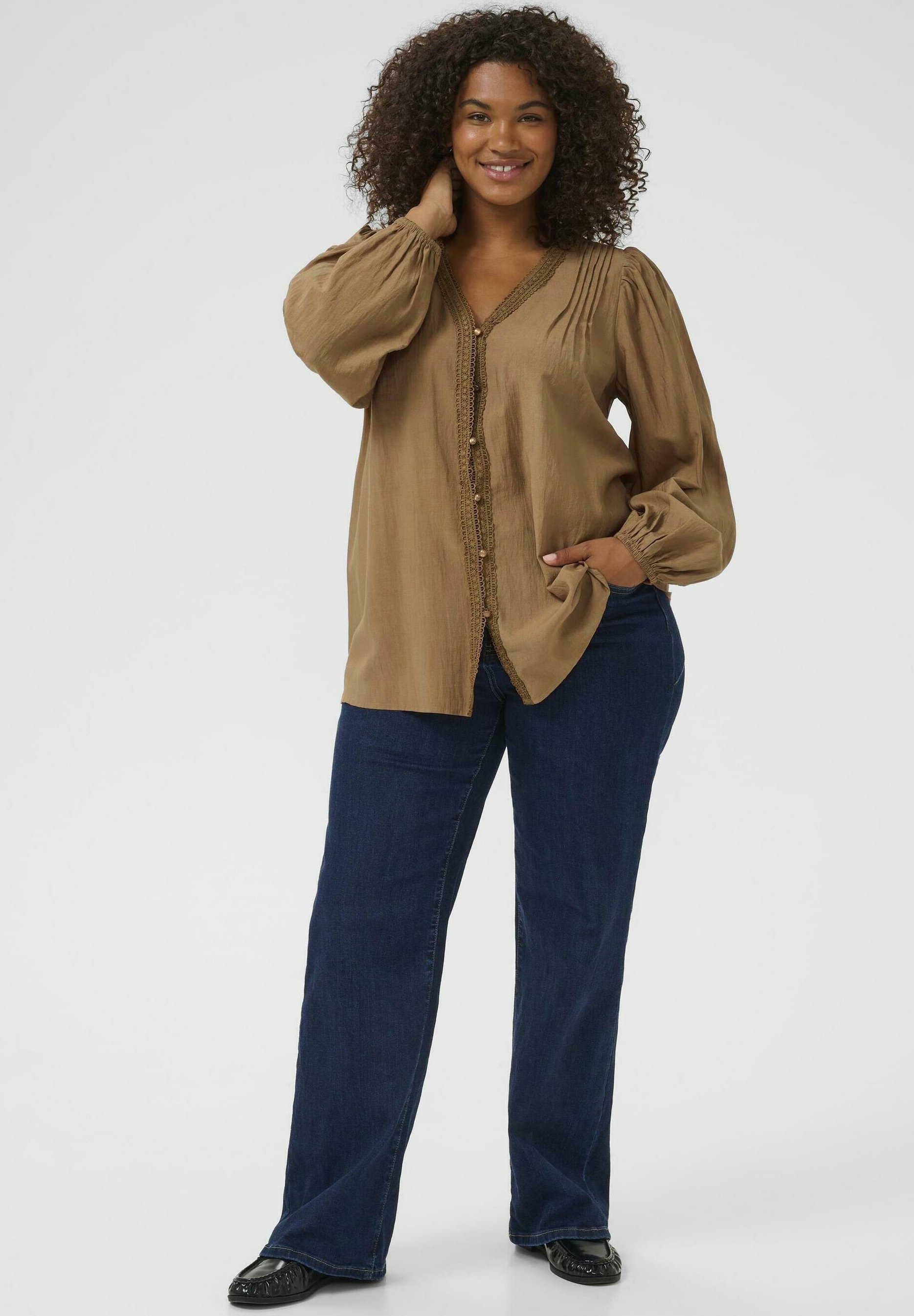 Kaffe Curve MIRANA - Bluse - toasted coconut