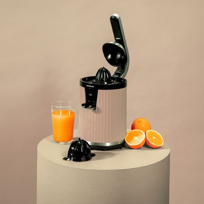 Cecotec Xqueeze RetroJuice 600 Electric Citrus Juicer with Arm for Oranges and Citrus Fruits, Beige. 600W, Retro Style