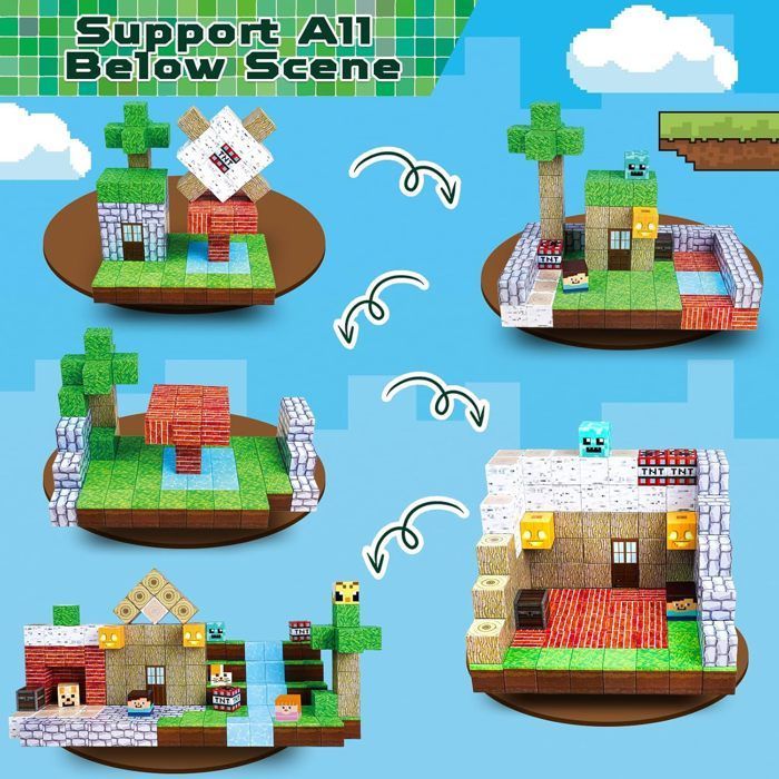 Bloques magnéticos de construcción de 150 piezas - Bloques magnéticos para niños, juguetes de construcción magnéticos para niños
