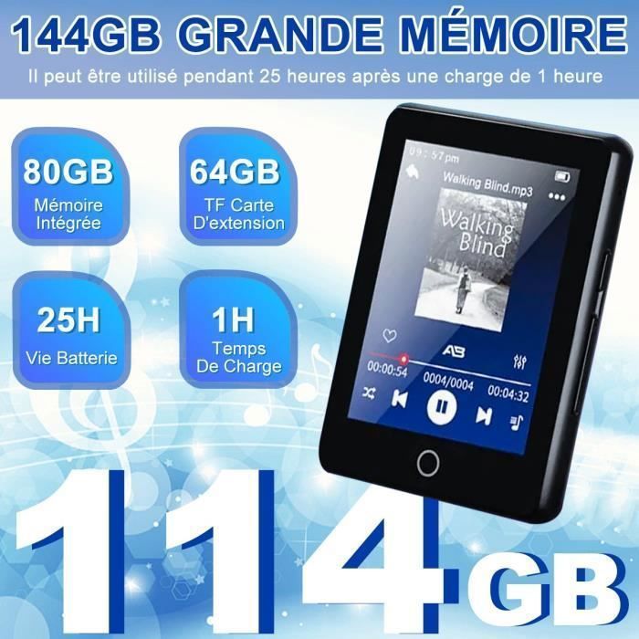 Lettore MP3/MP4 da 80 GB con Bluetooth 5.4, touchscreen da 3