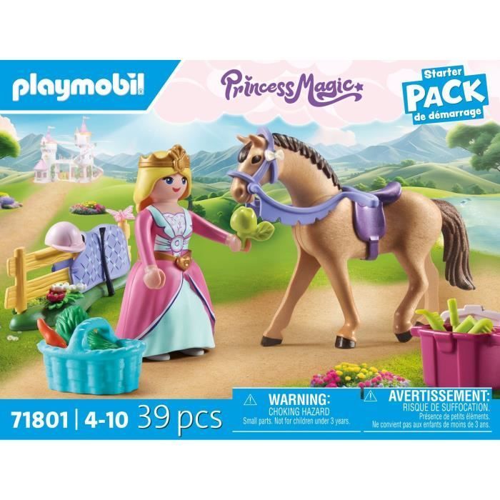 PLAYMOBIL 71801 Prinses Ruiter, Paard en Ruiteruitrusting, Prinsessenmagie, 39 onderdelen, Leeftijd 4+