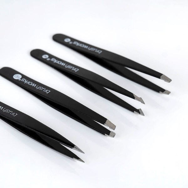 Set di pinzette combinate Brushworks da 4 pezzi - Nero