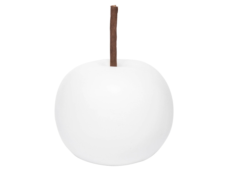 Figurka ceramiczna Jabłko 8 cm biała