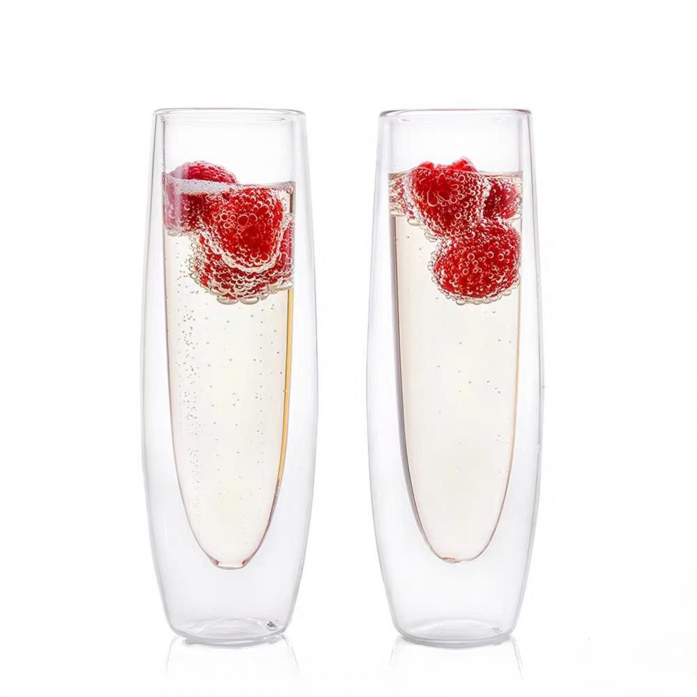 Flûte à champagne de style allemand à double paroi pour mariage, verre à vin rouge, verre à liqueur de restaurant, verre à rhum, verre à vin mousseux, verre à cocktail de bar