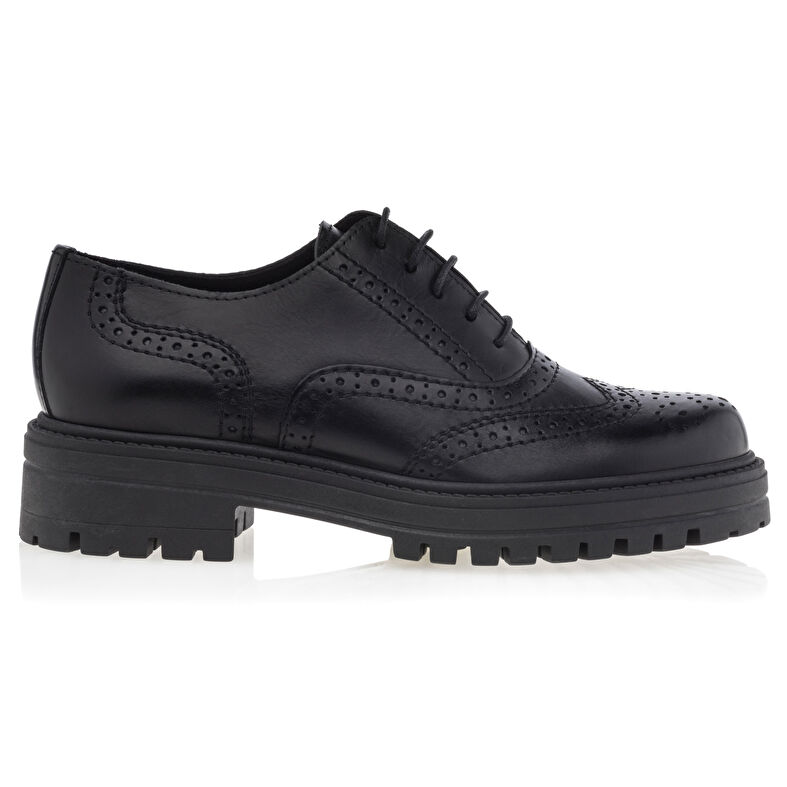 Schwarze Schnürschuhe für Damen / Derby-Schuhe
