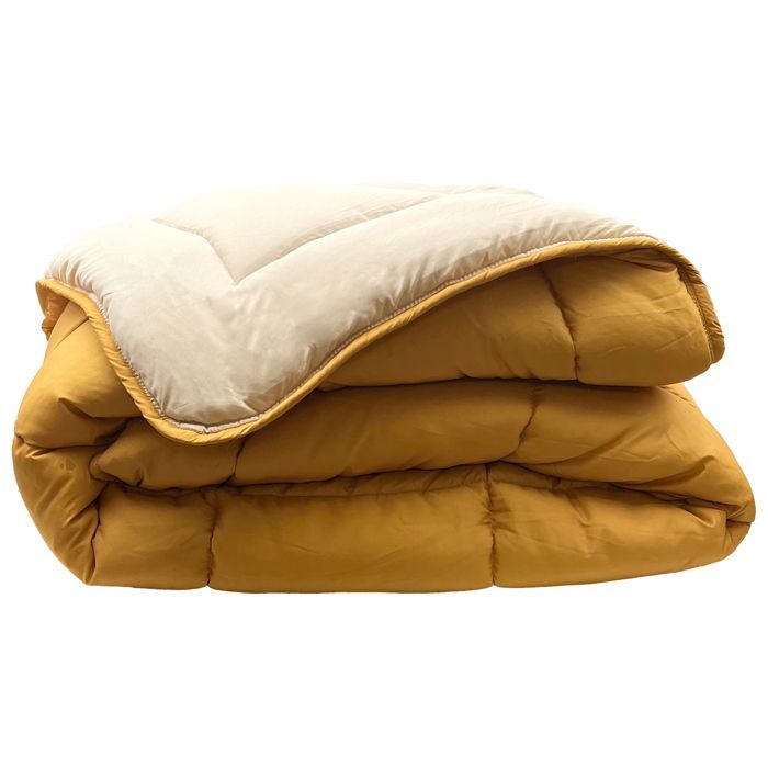 Sommerbettdecke 140x200 cm COCOON TWO-TONE Honiggelb/Kieselstein Polyesterfaserfüllung 200g/m2