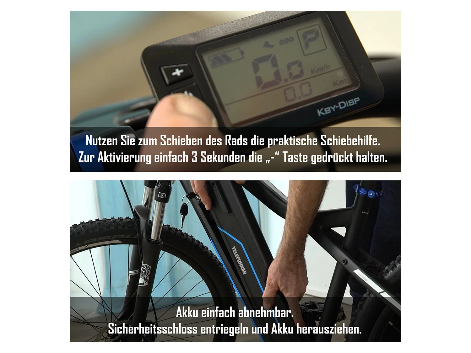 Bicicleta de montanha elétrica TELEFUNKEN »Aufsteiger M922«, MTB, 27,5 / 29 polegadas