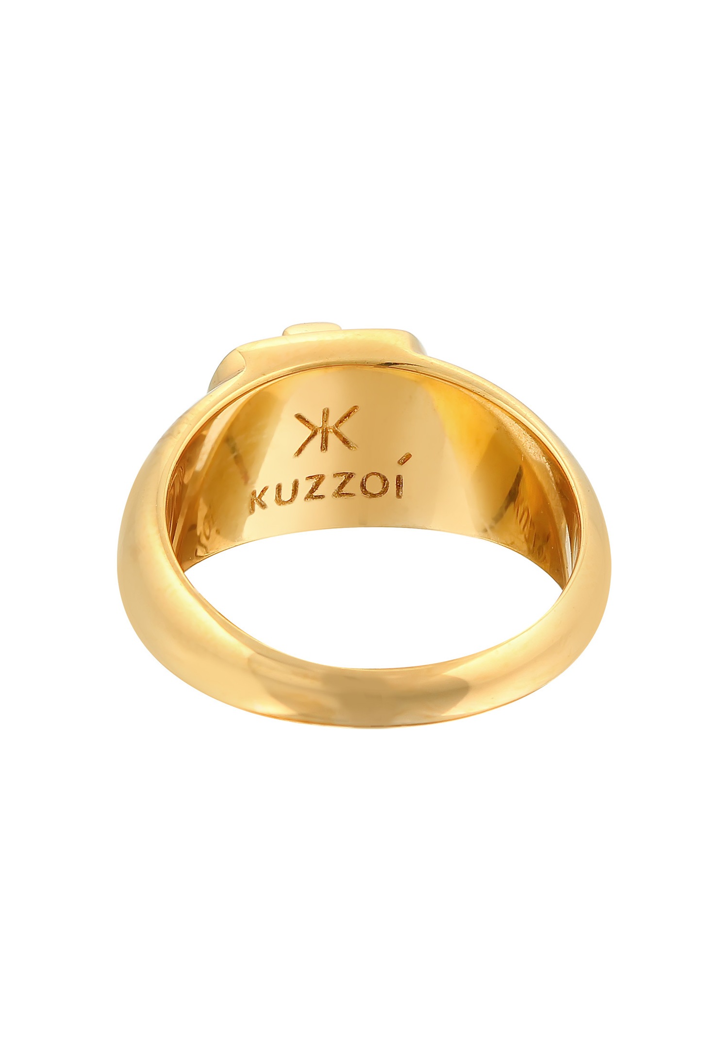 KUZZOI Hommes sceau armoiries petit doigt en argent sterling 925 plaqué or