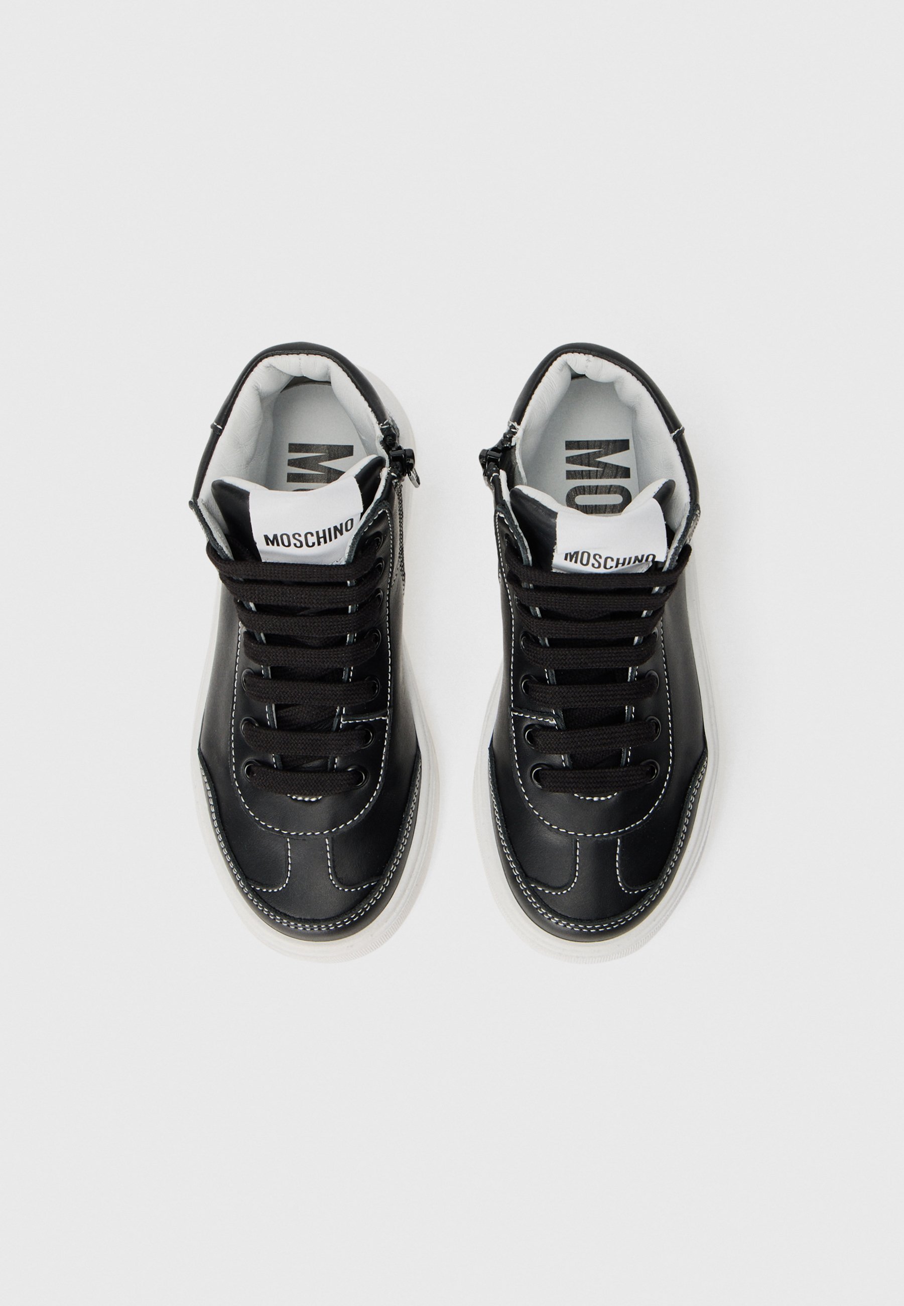 MOSCHINO UNISEX - Korkeavartiset tennarit - black/white