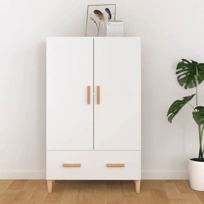 “Rebajas de invierno” Armario/Armario blanco TOP con cajones - Aparador blanco 70x31x115cm - Madera de ingeniería PRO94751
