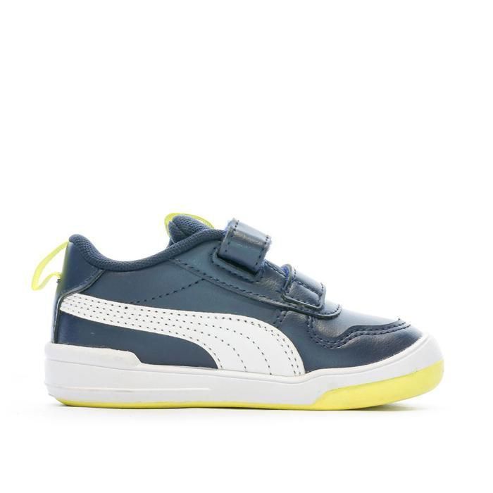 Baskets Marine/Jaune Garçon Puma Multiflex