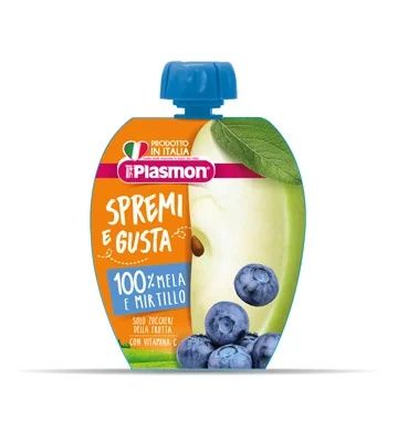 PLASMON Babynahrung zum Ausdrücken und Genießen Apfel/Blaubeere 100 g