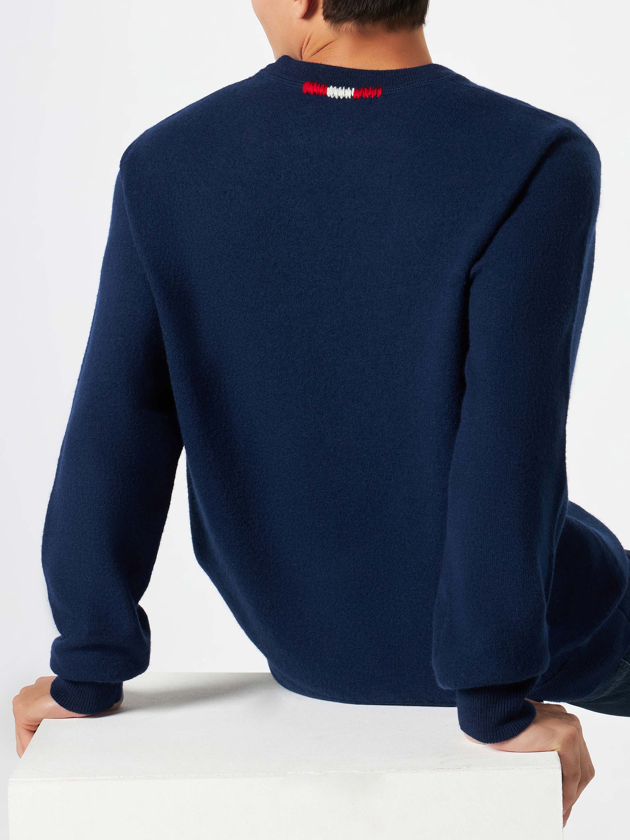 Day Off Herren-Strickpullover mit Rundhalsausschnitt und Stickerei