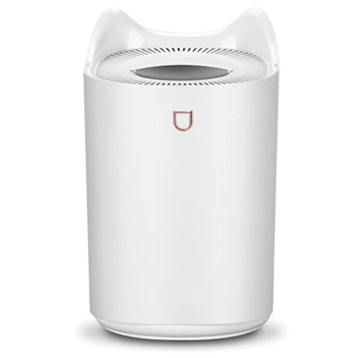 Luchtbevochtiger 3 liter - 3 nevelstanden - 22 dB - Gekleurde lamp - Wit