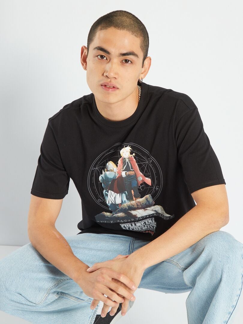 'FullMetal Alchemist' T-shirt - ZWART