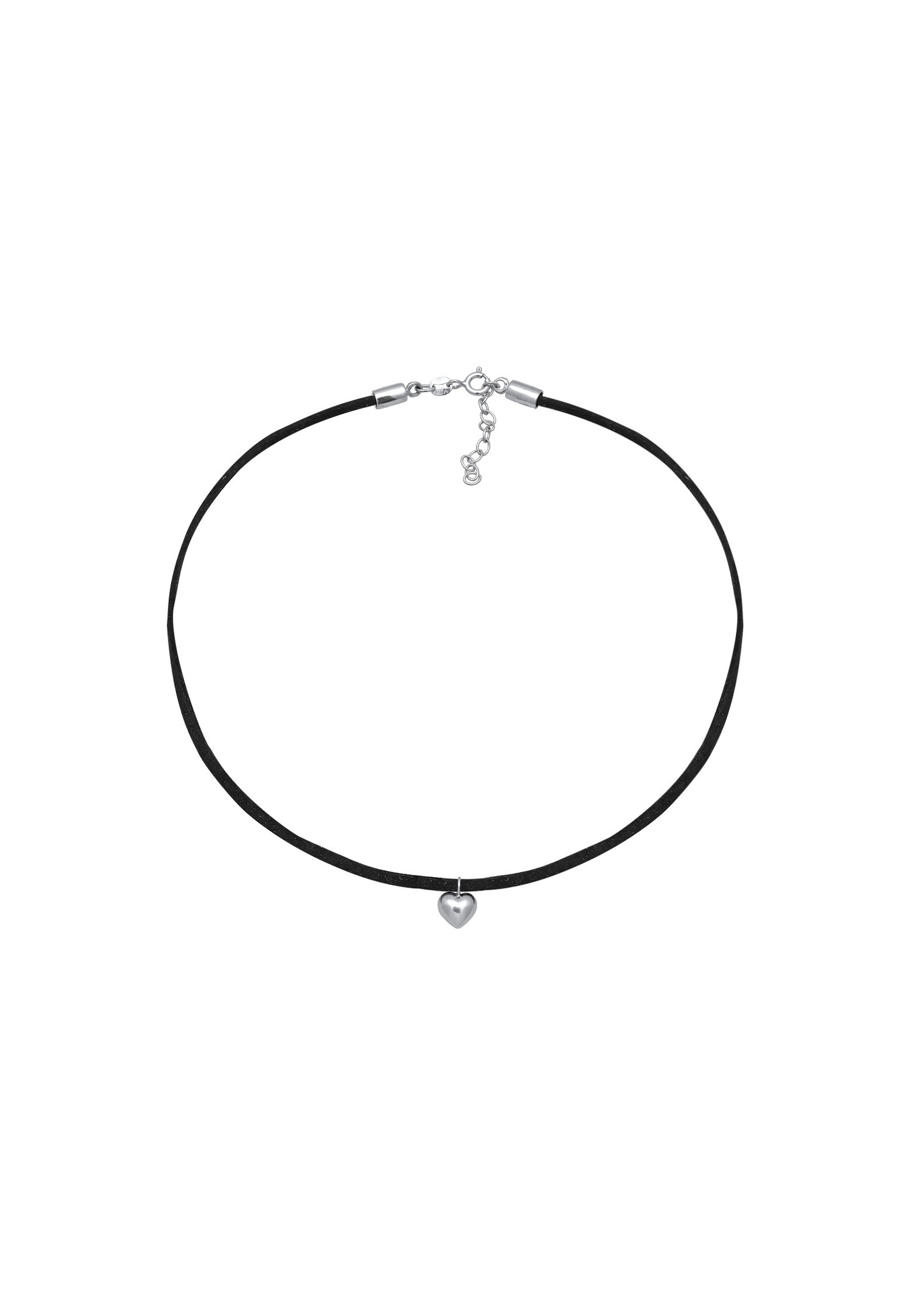 Elli Femmes choker cœur pendentif aspect velours en argent sterling 925