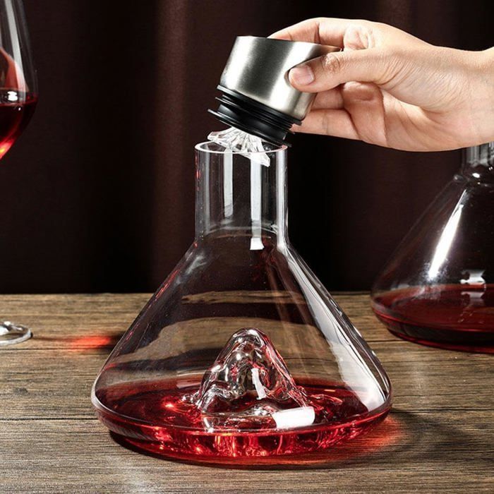 Decantador de vino, decantador de vino de cristal con filtro, regalo para hombres, papá, novio