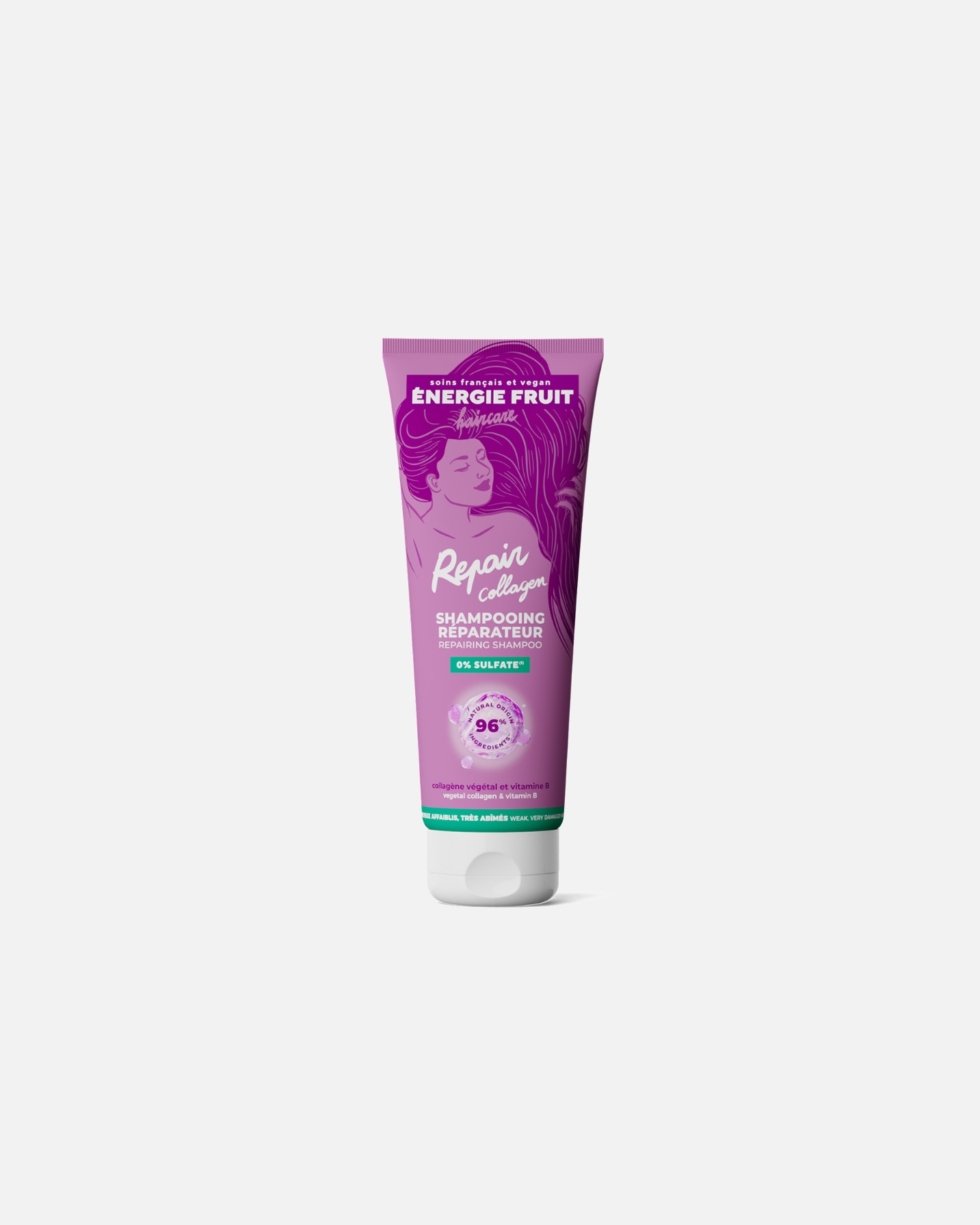 Energie Fruit shampooing collagen repair sans sulfate - cheveux tres abimes - collagene vegetal & vitamine b