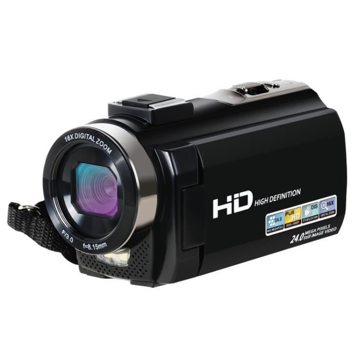 Video camera camcorder, digital video recorder for YouTube, Full HD 1080P, 30FPS video camera with 3.0-inch rotating IPS LCD screen.