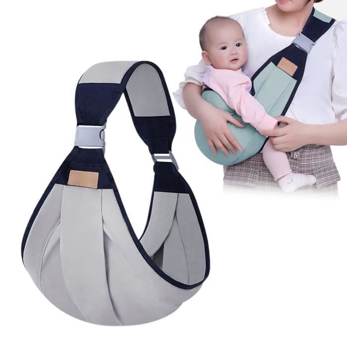 Portabebés transpirable, suave, ajustable, seguro y cómodo para bebés de 0 a 36 meses con correas gruesas de secado rápido - Gris