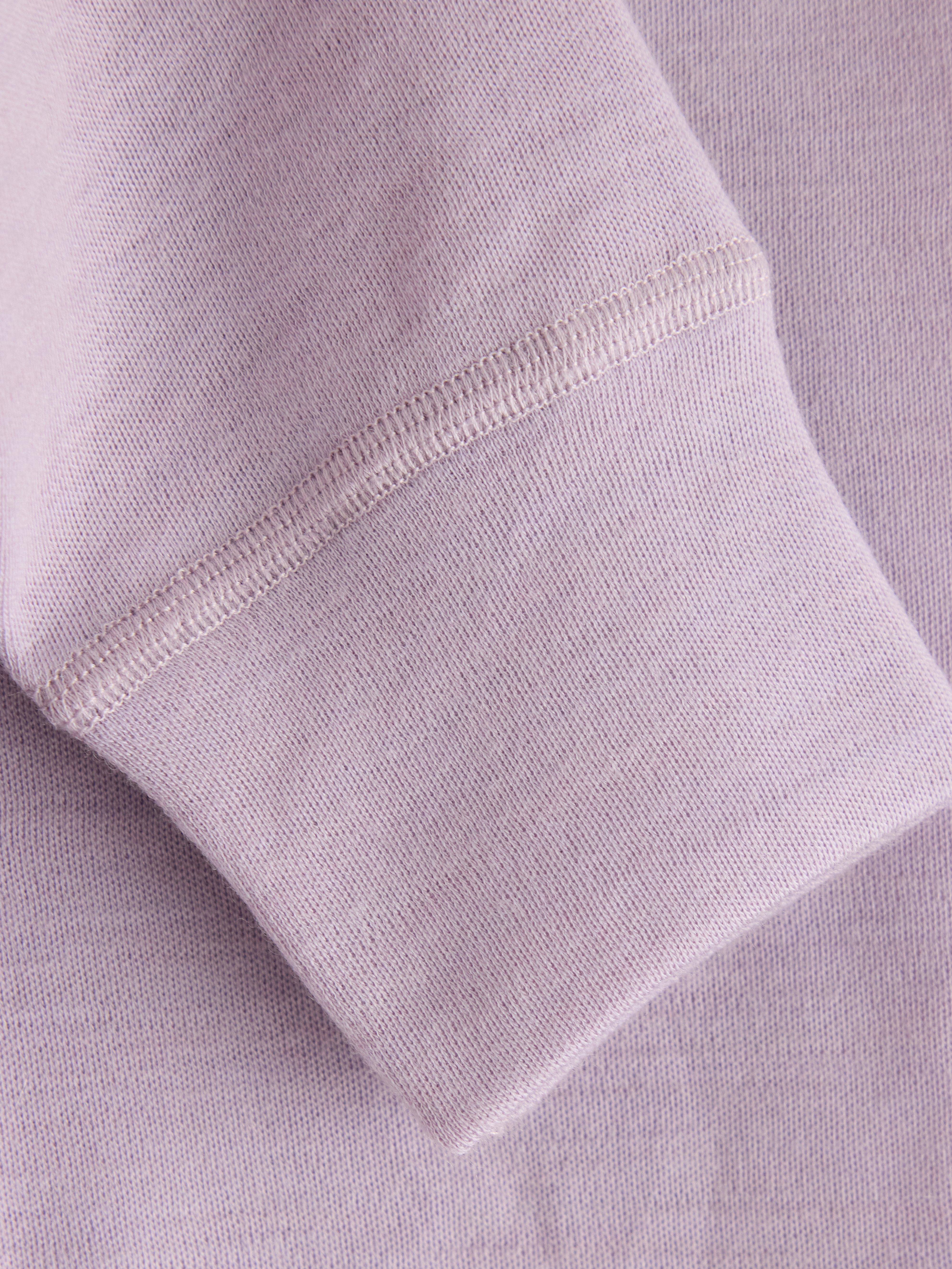 Calzoncillos largos de lana merino color lila claro