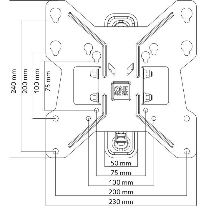 ONE FOR ALL WM2241 Kantelbare (15°) en draaibare (180°) muurbeugel voor tv's van 33 tot 109 cm (13