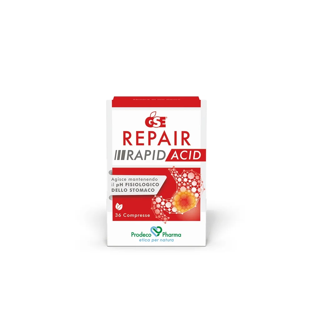 GSE GSE Repair Rapid Acid tegen zure reflux en brandend maagzuur 36 glutenvrije tabletten