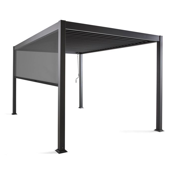 Cherry - bioclimatic pergola + awning 4m - aluminium - 4x3m - Anthracite Grey