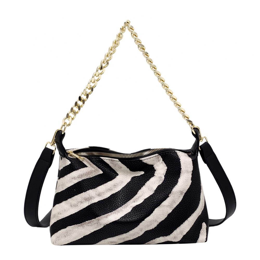 Sac bandoulière femme en cuir PU, simple et tendance (collection 2020), avec chaîne épaisse, idéal pour les voyages et le shopping.