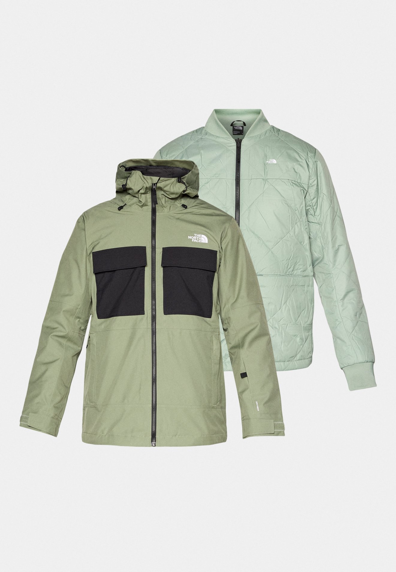 The North Face FOURBARREL TRICLIMATE JACKET - Snowboardjas - bark mist/zwart