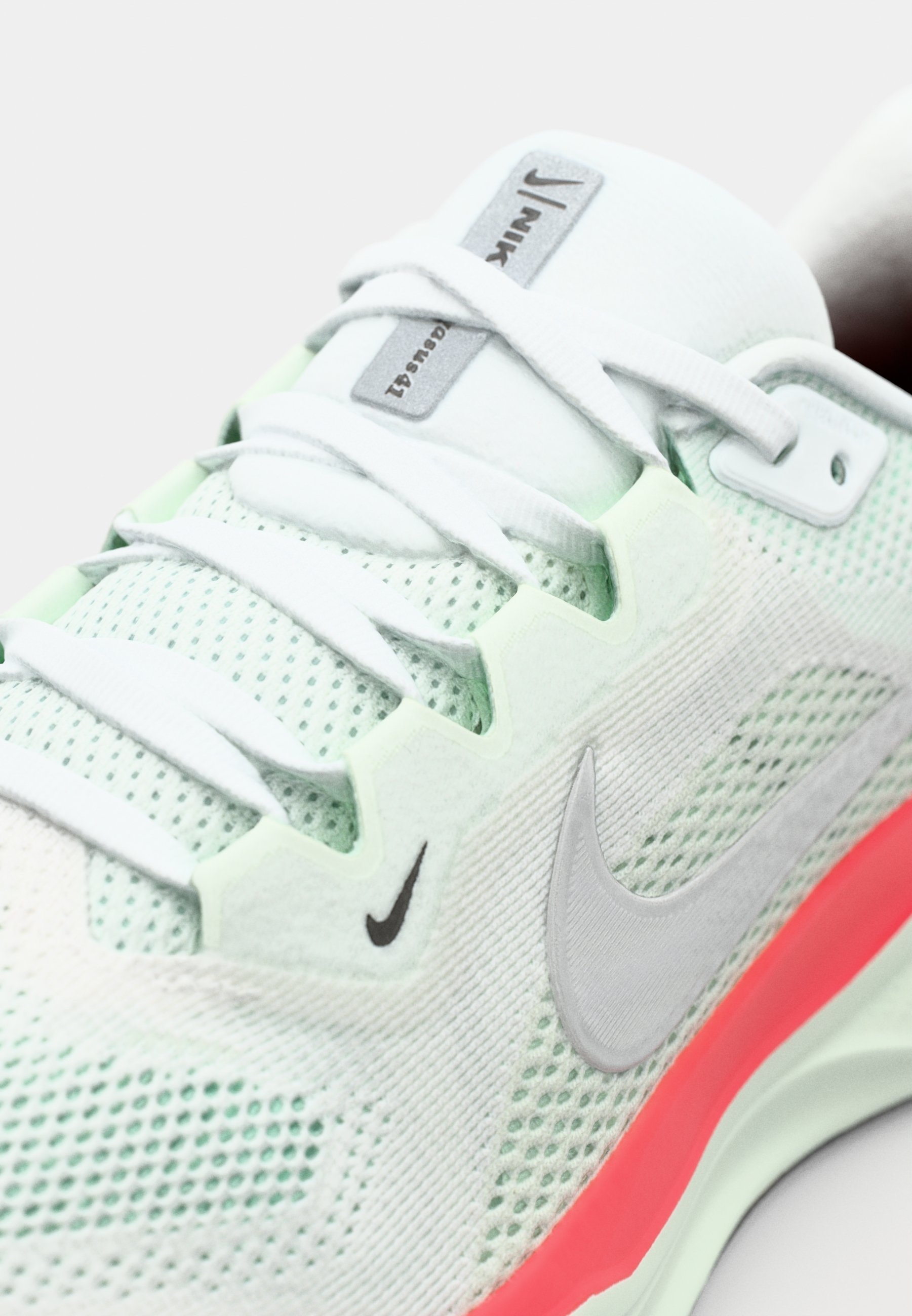Nike Performance AIR ZOOM PEGASUS 41 - Cestovne tenisice za trčanje - bijela/metalik srebrna/jedva zelena/svijetlo grimizna/crna