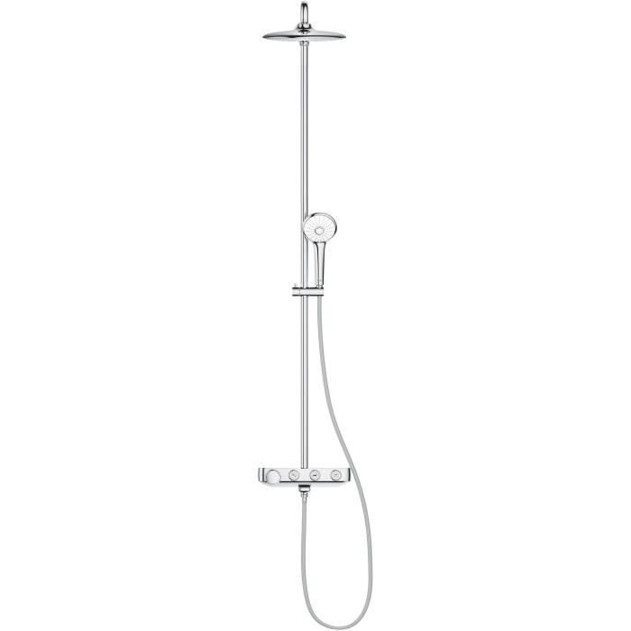 Columna de ducha/bañera GROHE - 26510000 - Mezclador termostático - 3 chorros - Cromado