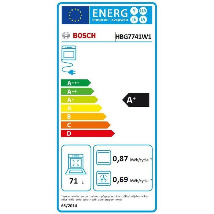 Four encastrable - Pyrolyse + Hydrolyse - BOSCH Série 8 - HBG7741W1 - Blanc - 59,4 x 54,8 x 59,5 cm