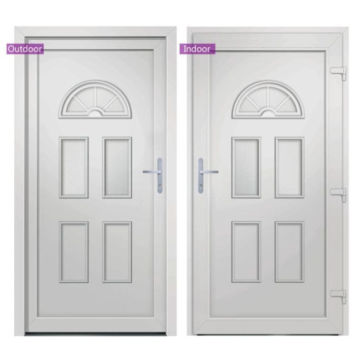 vidaXL White Front Door 98x198 cm PVC 3187916
