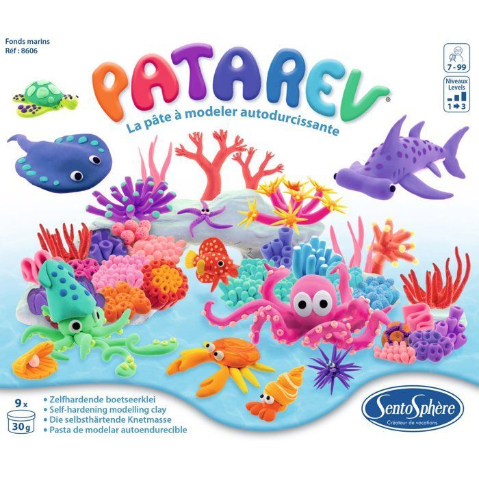 Self-hardening modeling clay - SENTOSPHERE - Patarev - Underwater - Various Colors - 9 colors - Ages 7+