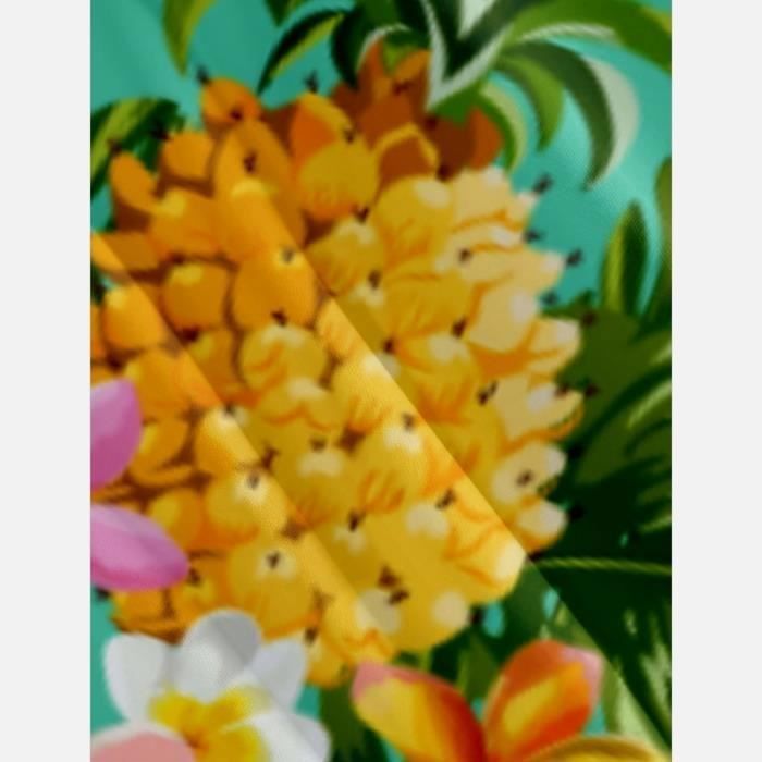 Camisa hawaiana de talla grande para hombre con estampado floral, manga corta - Verde - INSFITY