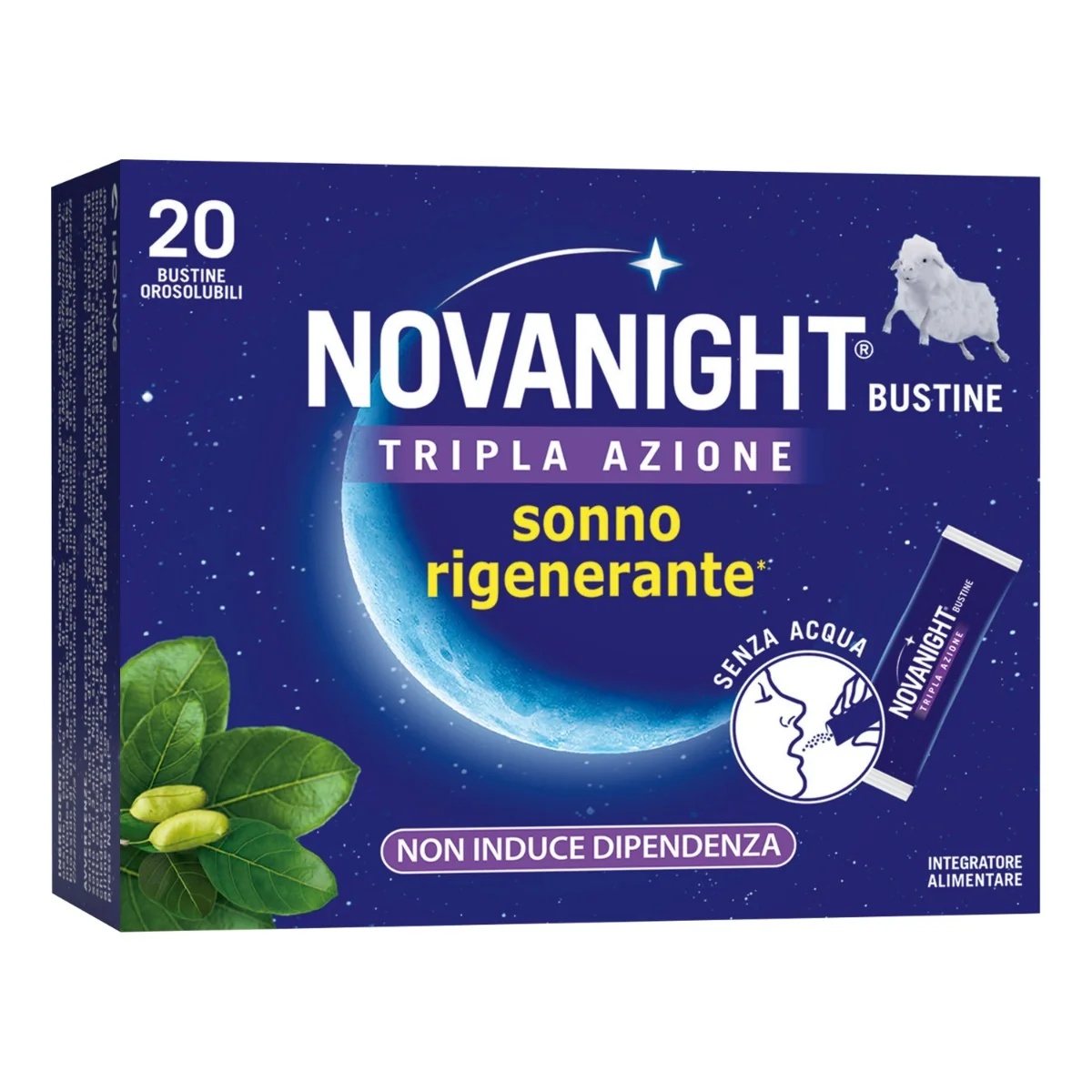 NOVANIGHT Novanight 20 Beutel Dreifachwirkung Nahrungsergänzungsmittel für besseren Schlaf