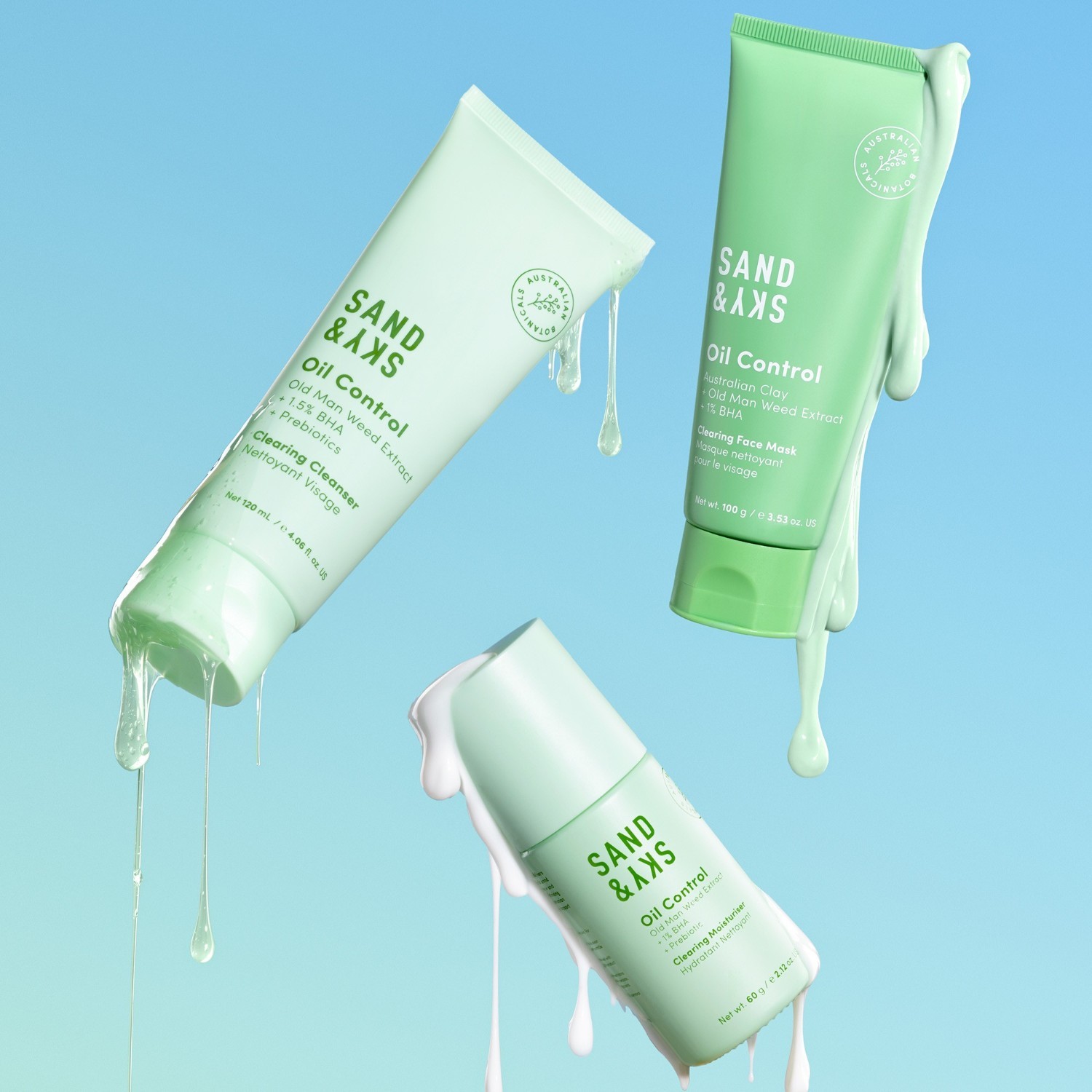 Krema za lice Sand & Sky za kontrolu masnoće – Hidratantna krema za pročišćavanje – 60 g