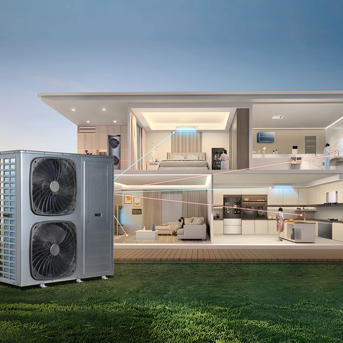 Smad Pompe à Chaleur Air/Eau 14kW - Système Domestique avec WIFI - Tout-en-Un Calme à l'Intérieur