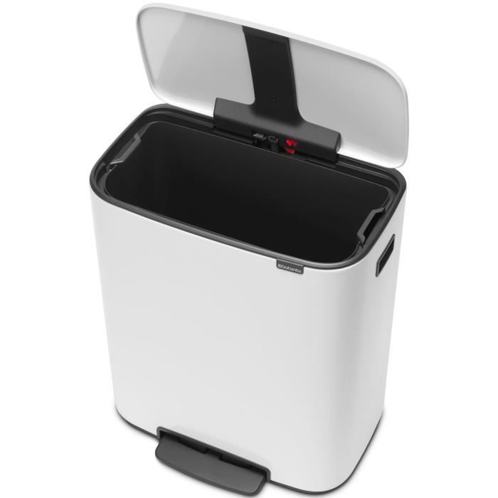 Brabantia Bo Pedal Bin - With 1 Inner Bucket - 60 L - White
