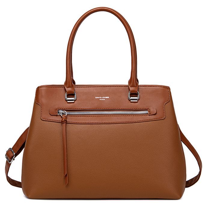 David Jones - Elegante borsa da donna - Borsa tote in ecopelle con tracolla - Scomparti multipli - Blu