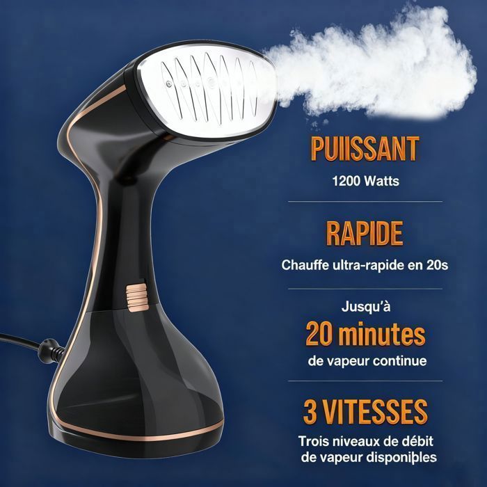 Vaporiera portatile per indumenti, vaporizzatore da viaggio, 320 ml, emissione di vapore 28 g/min