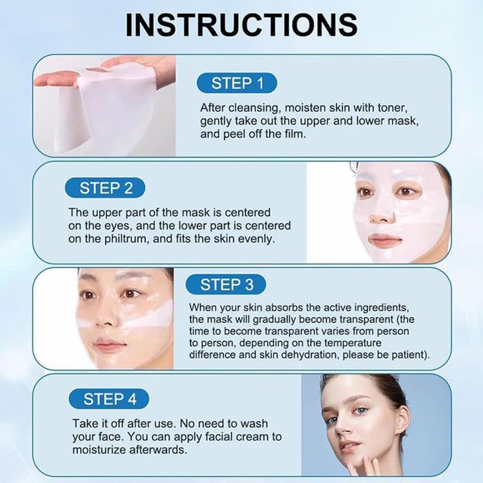 Mascarilla de colágeno bio-orgánico de acción profunda, set de 8 mascarillas nocturnas de colágeno orgánico coreano - Mascarilla nocturna antiarrugas