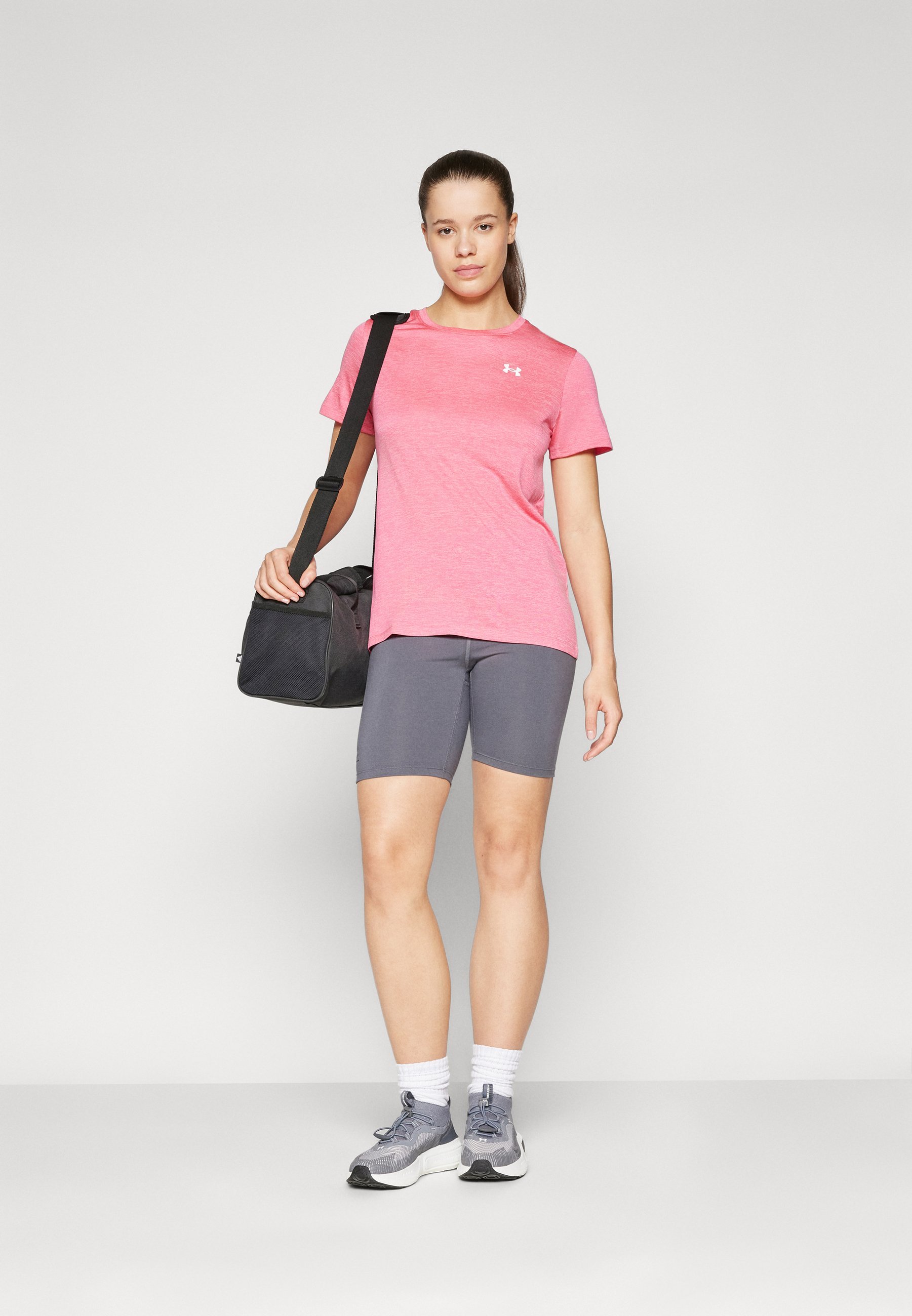 Under Armour TECH TWIST - T-shirt sportiva - rosa acceso/bianco