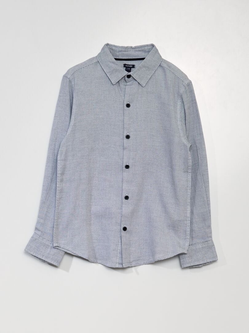 Camisa de corte regular con estampado - AZUL