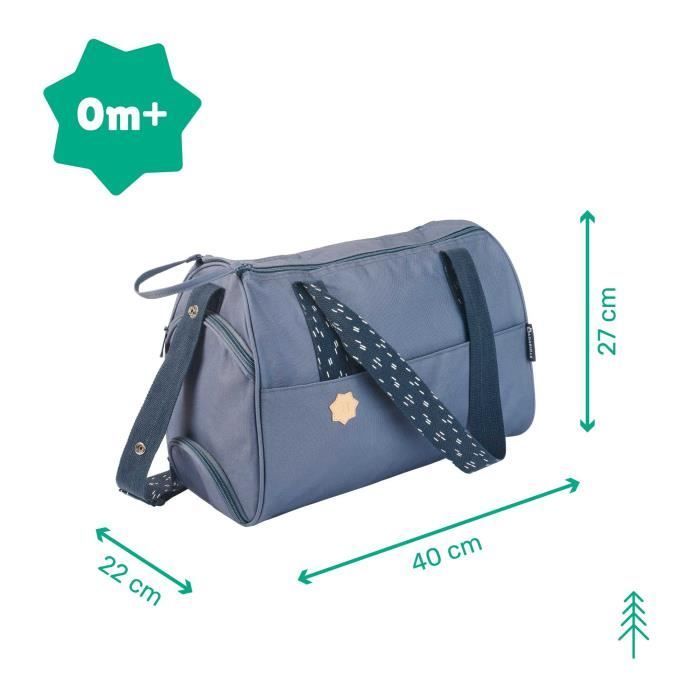 Borsa fasciatoio tascabile Badabulle - Fasciatoio, copertura isolante, custodia, attacchi per passeggino inclusi, blu